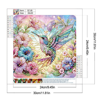 Hummingbird And Flower - Special Shaped Drill Diamond Painting 30*30CM