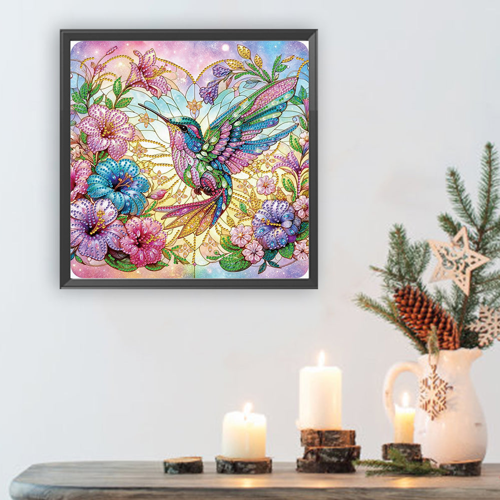 Hummingbird And Flower - Special Shaped Drill Diamond Painting 30*30CM