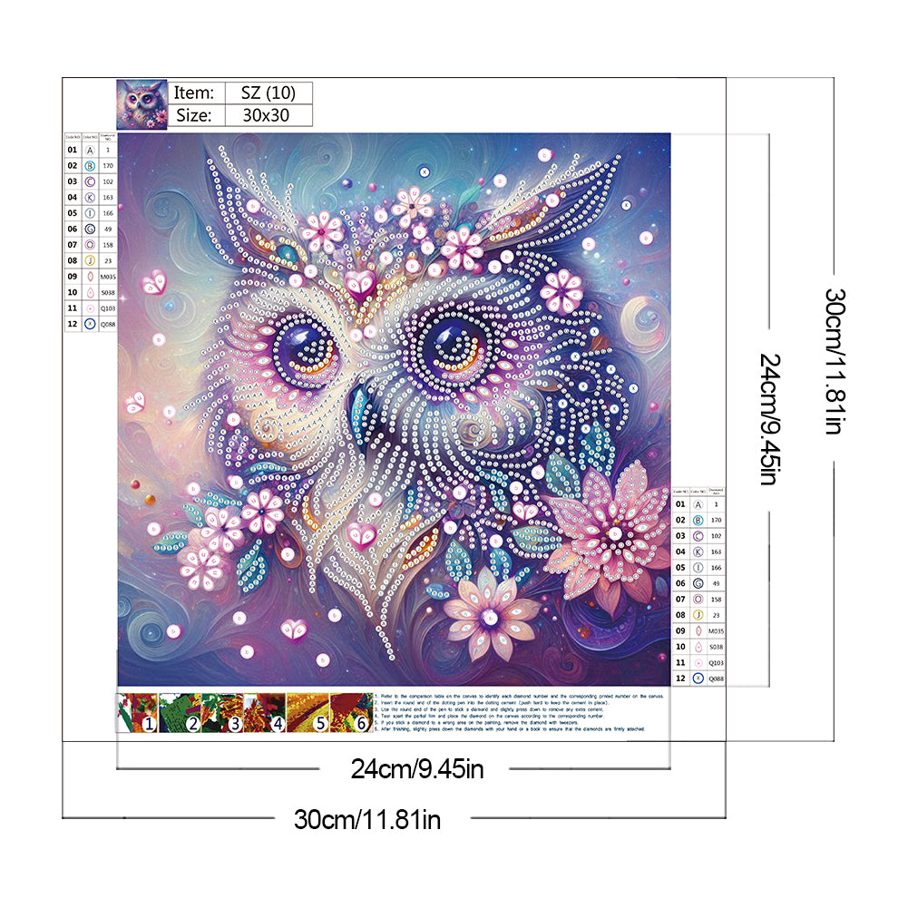 Owl - Special Shaped Drill Diamond Painting 30*30CM