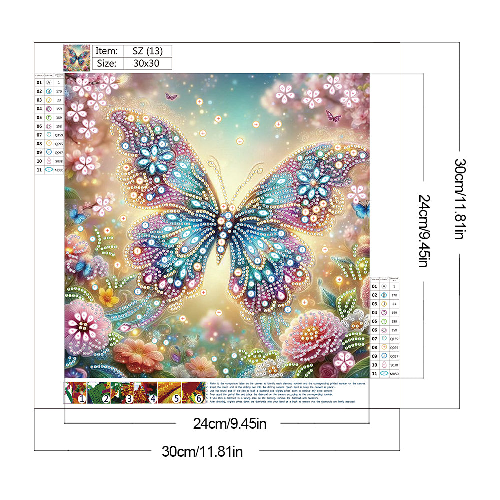 Butterfly - Special Shaped Drill Diamond Painting 30*30CM