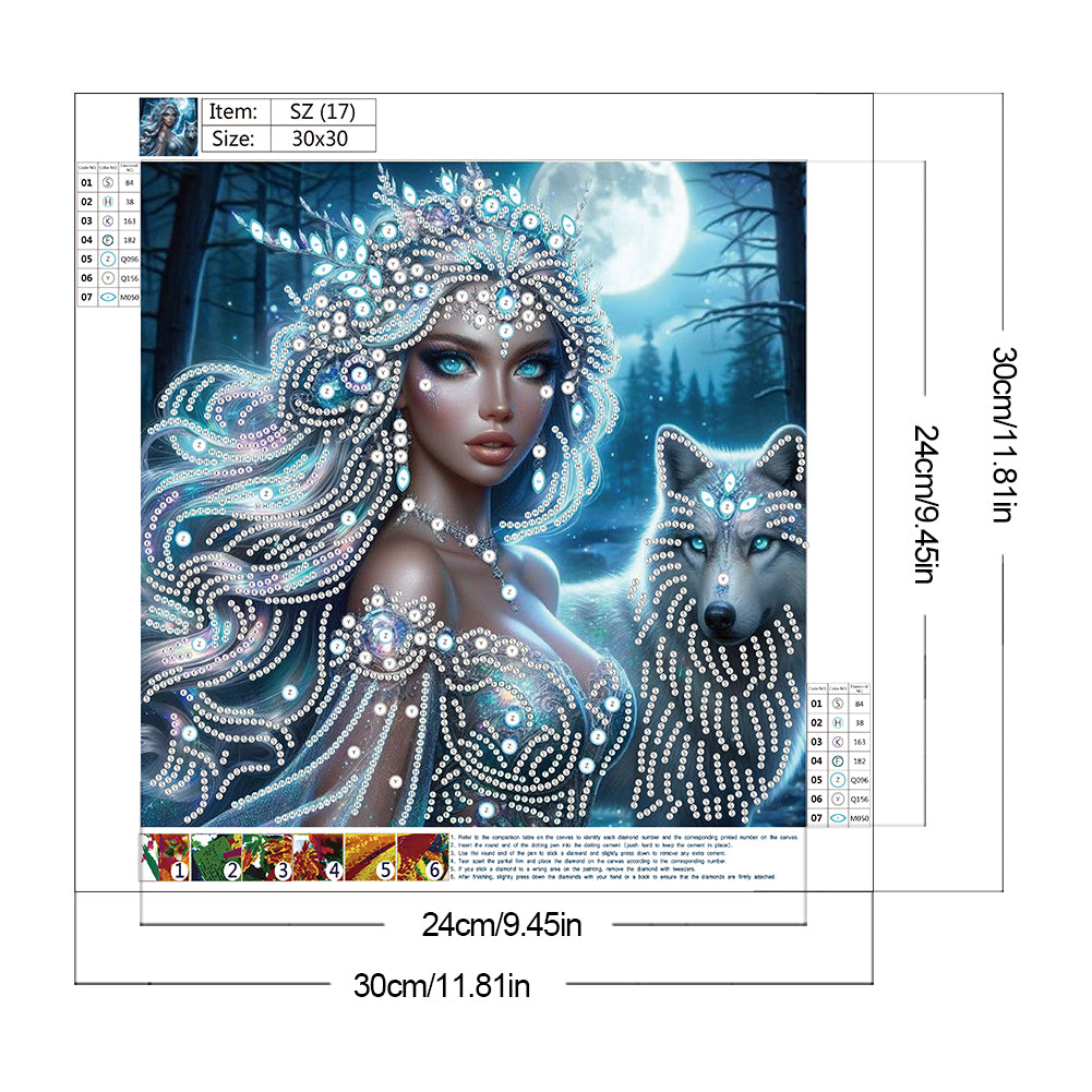 Wolf And Girl - Special Shaped Drill Diamond Painting 30*30CM