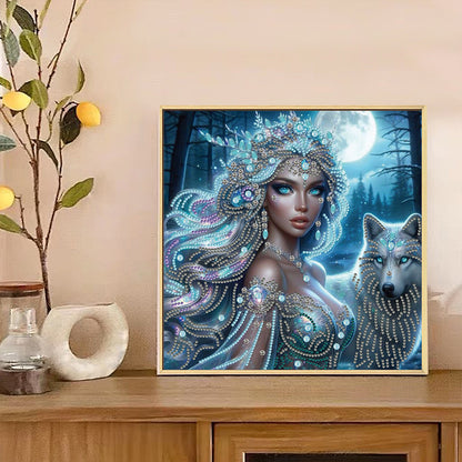 Wolf And Girl - Special Shaped Drill Diamond Painting 30*30CM