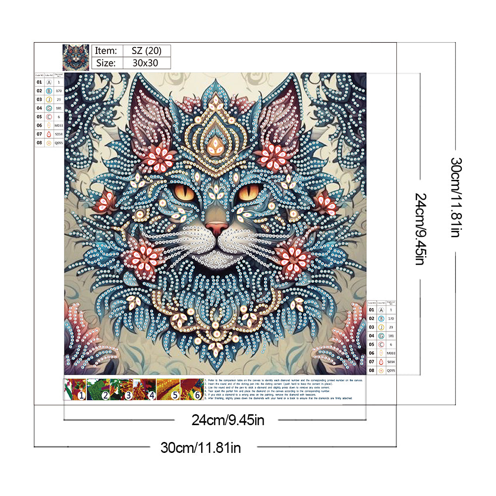 Cat - Special Shaped Drill Diamond Painting 30*30CM
