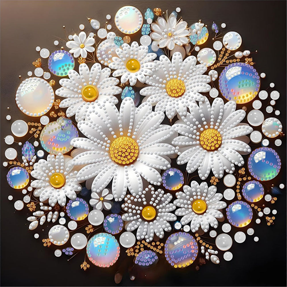 Water Drop Daisy - Special Shaped Drill Diamond Painting 30*30CM