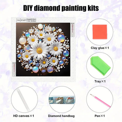 Water Drop Daisy - Special Shaped Drill Diamond Painting 30*30CM