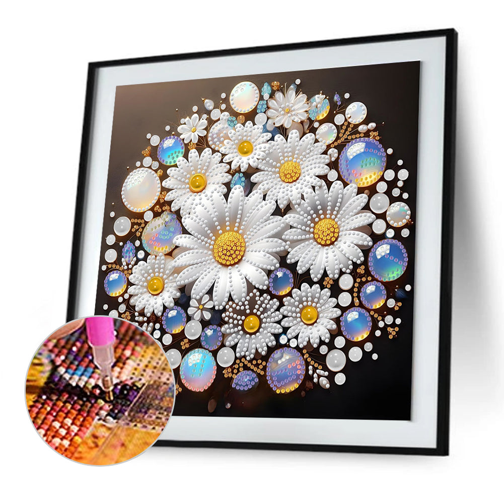 Water Drop Daisy - Special Shaped Drill Diamond Painting 30*30CM