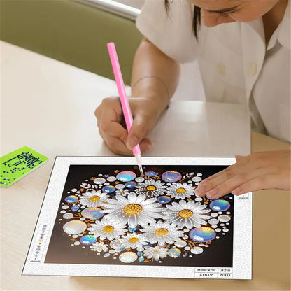 Water Drop Daisy - Special Shaped Drill Diamond Painting 30*30CM