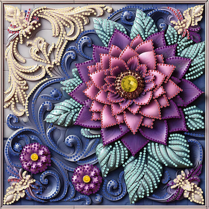Blooming Flower - Special Shaped Drill Diamond Painting 30*30CM