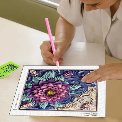 Blooming Flower - Special Shaped Drill Diamond Painting 30*30CM