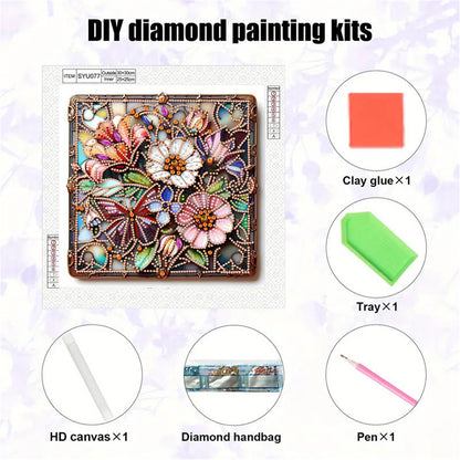Metallic Flower - Special Shaped Drill Diamond Painting 30*30CM