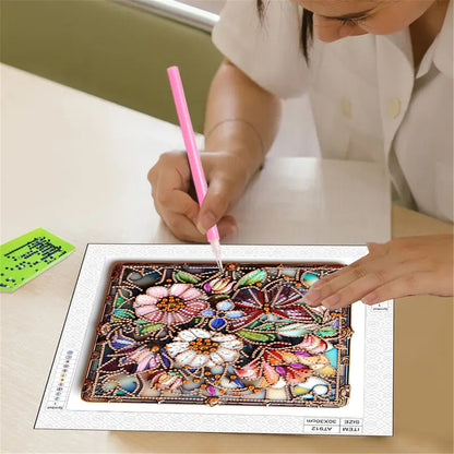 Metallic Flower - Special Shaped Drill Diamond Painting 30*30CM