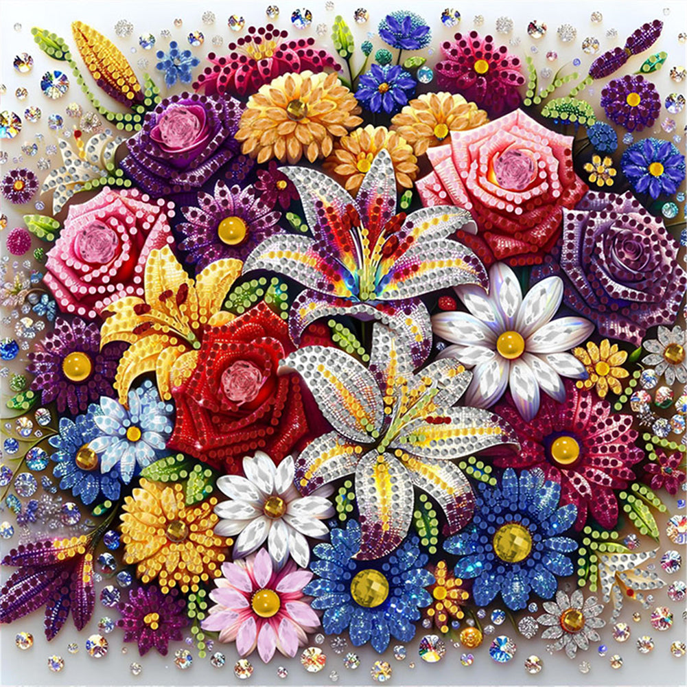 Blooming Flower - Special Shaped Drill Diamond Painting 30*30CM
