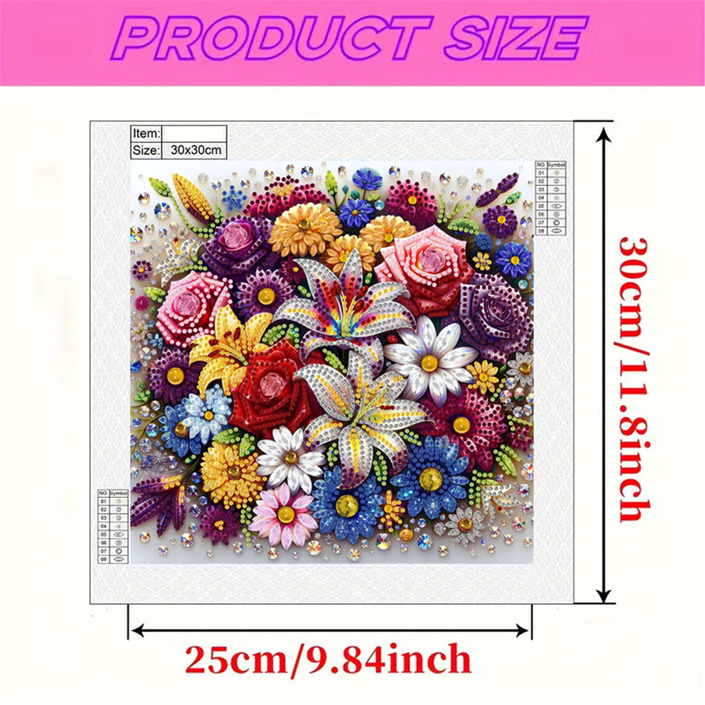 Blooming Flower - Special Shaped Drill Diamond Painting 30*30CM