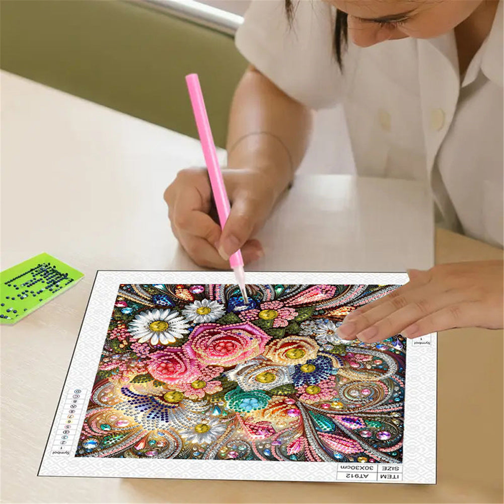 Blooming Flower - Special Shaped Drill Diamond Painting 30*30CM