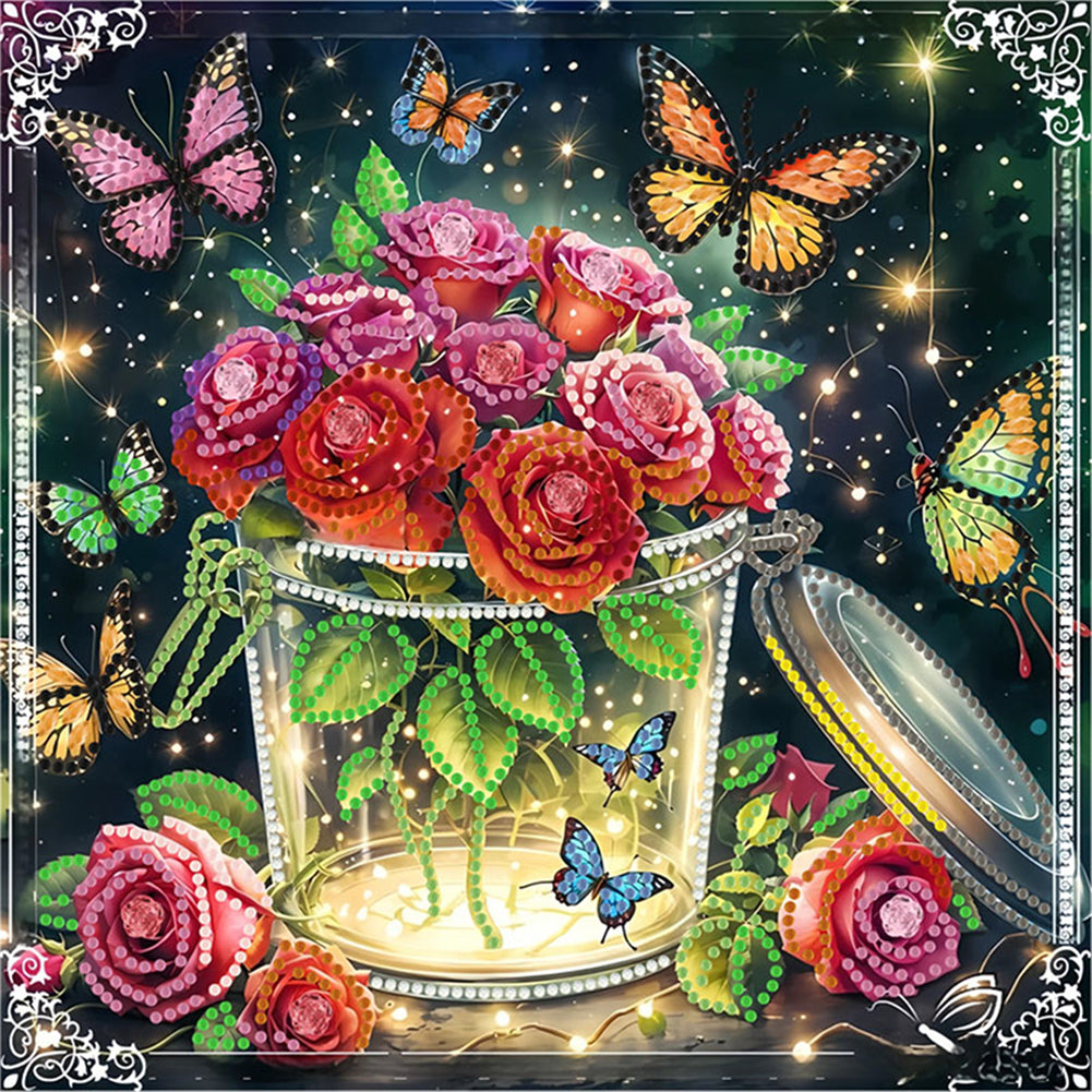 Blooming Flower - Special Shaped Drill Diamond Painting 30*30CM