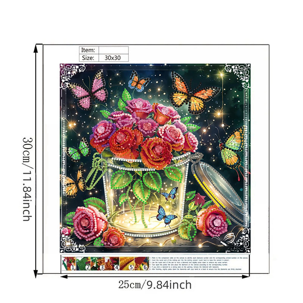 Blooming Flower - Special Shaped Drill Diamond Painting 30*30CM
