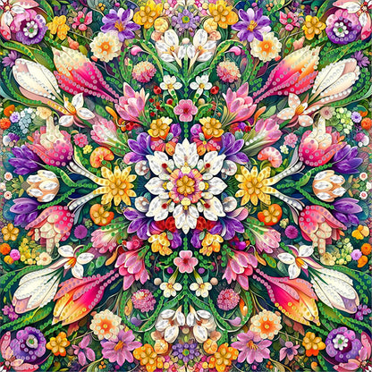 Blooming Flower - Special Shaped Drill Diamond Painting 30*30CM