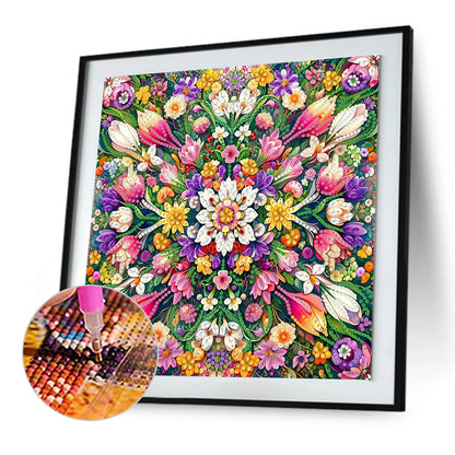 Blooming Flower - Special Shaped Drill Diamond Painting 30*30CM