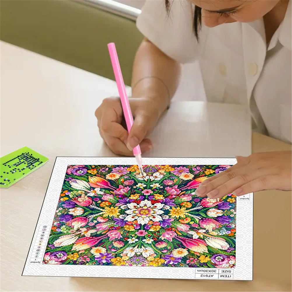 Blooming Flower - Special Shaped Drill Diamond Painting 30*30CM