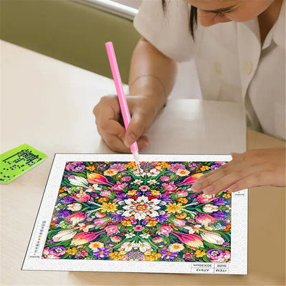 Blooming Flower - Special Shaped Drill Diamond Painting 30*30CM
