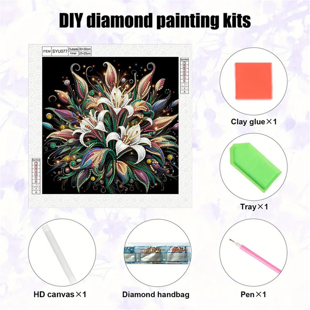 Blooming Flower - Special Shaped Drill Diamond Painting 30*30CM