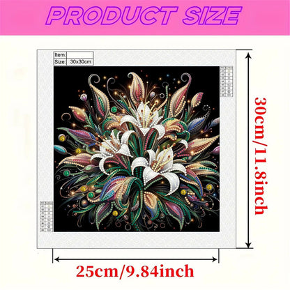 Blooming Flower - Special Shaped Drill Diamond Painting 30*30CM