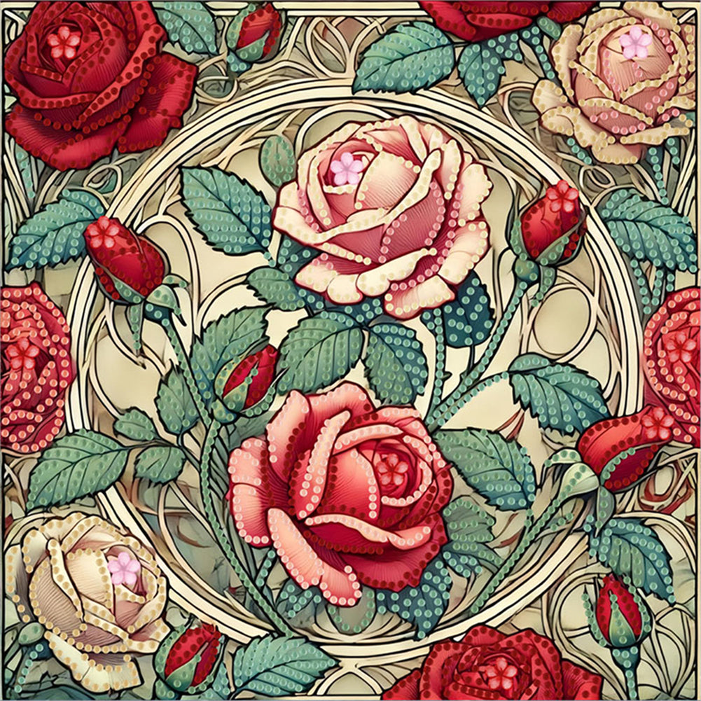 Blooming Flowers - Special Shaped Drill Diamond Painting 30*30CM