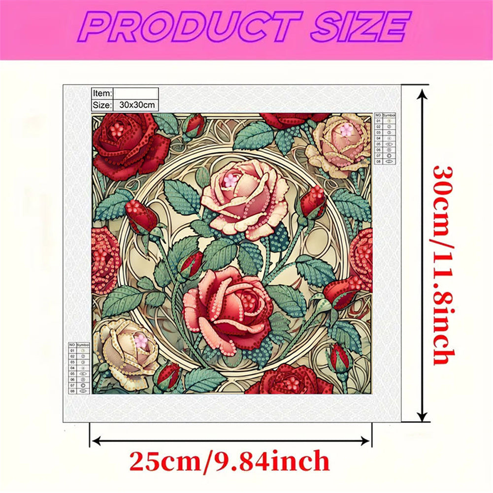 Blooming Flowers - Special Shaped Drill Diamond Painting 30*30CM