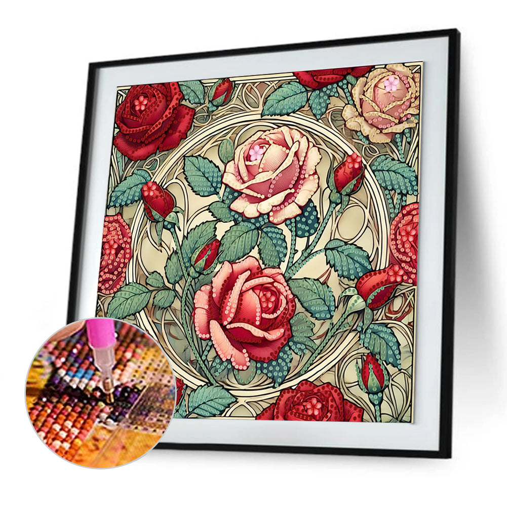 Blooming Flowers - Special Shaped Drill Diamond Painting 30*30CM
