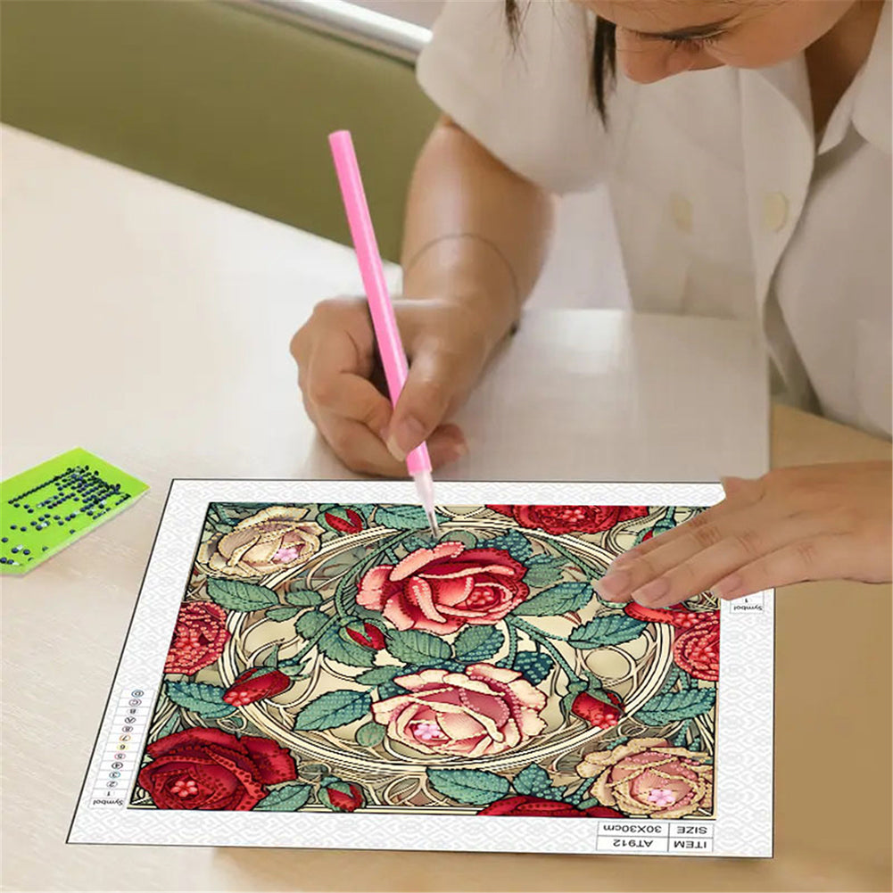 Blooming Flowers - Special Shaped Drill Diamond Painting 30*30CM