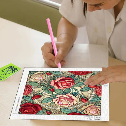 Blooming Flowers - Special Shaped Drill Diamond Painting 30*30CM