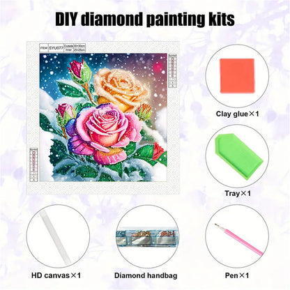 Blooming Flowers - Special Shaped Drill Diamond Painting 30*30CM