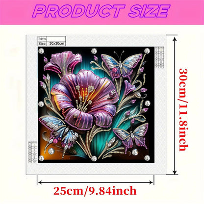 Blooming Flowers - Special Shaped Drill Diamond Painting 30*30CM