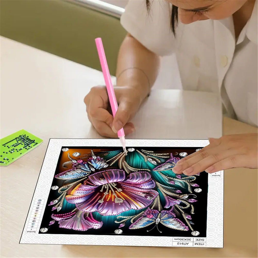 Blooming Flowers - Special Shaped Drill Diamond Painting 30*30CM