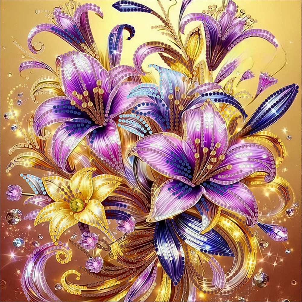 Blooming Flower - Special Shaped Drill Diamond Painting 30*30CM