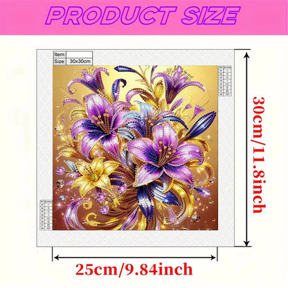 Blooming Flower - Special Shaped Drill Diamond Painting 30*30CM