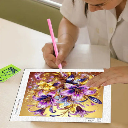 Blooming Flower - Special Shaped Drill Diamond Painting 30*30CM