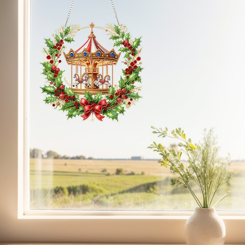 2D Flat Acrylic DIY Hanging Diamond Art Kits Special Shape Wall Door Decoration