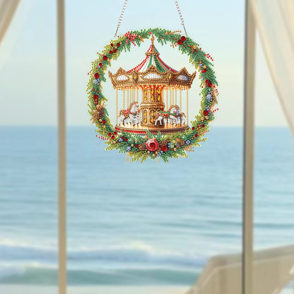 2D Flat Acrylic DIY Hanging Diamond Art Kits Special Shape Wall Door Decoration