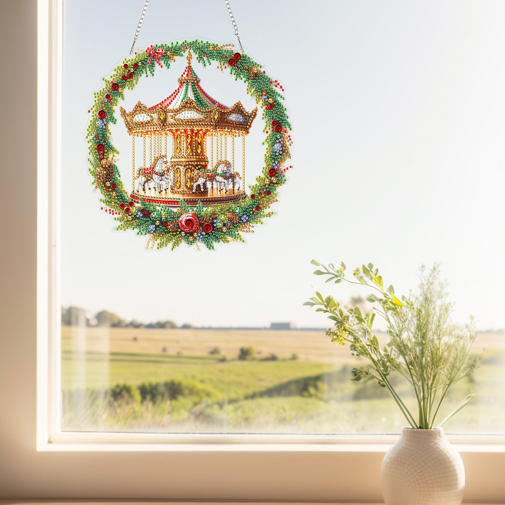 2D Flat Acrylic DIY Hanging Diamond Art Kits Special Shape Wall Door Decoration