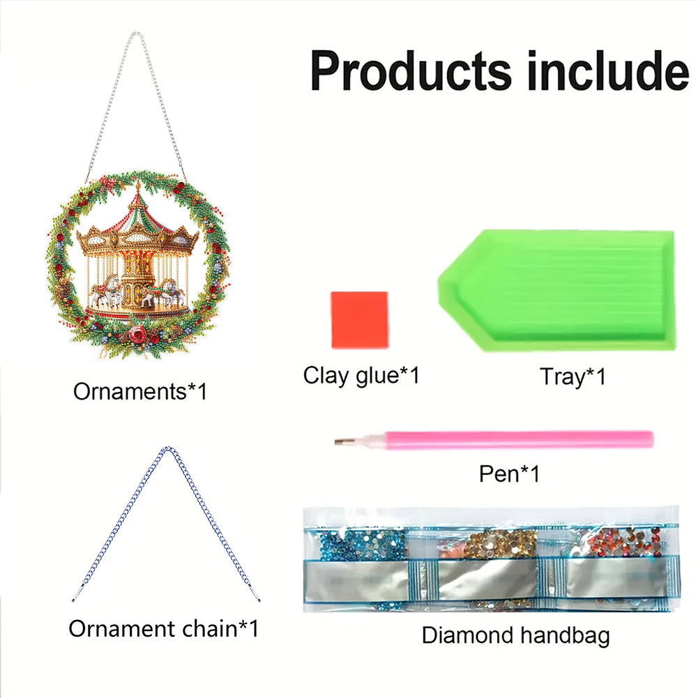 2D Flat Acrylic DIY Hanging Diamond Art Kits Special Shape Wall Door Decoration