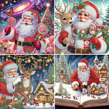 4 Pcs Christmas - Special Shaped Drill Diamond Painting 30*30CM