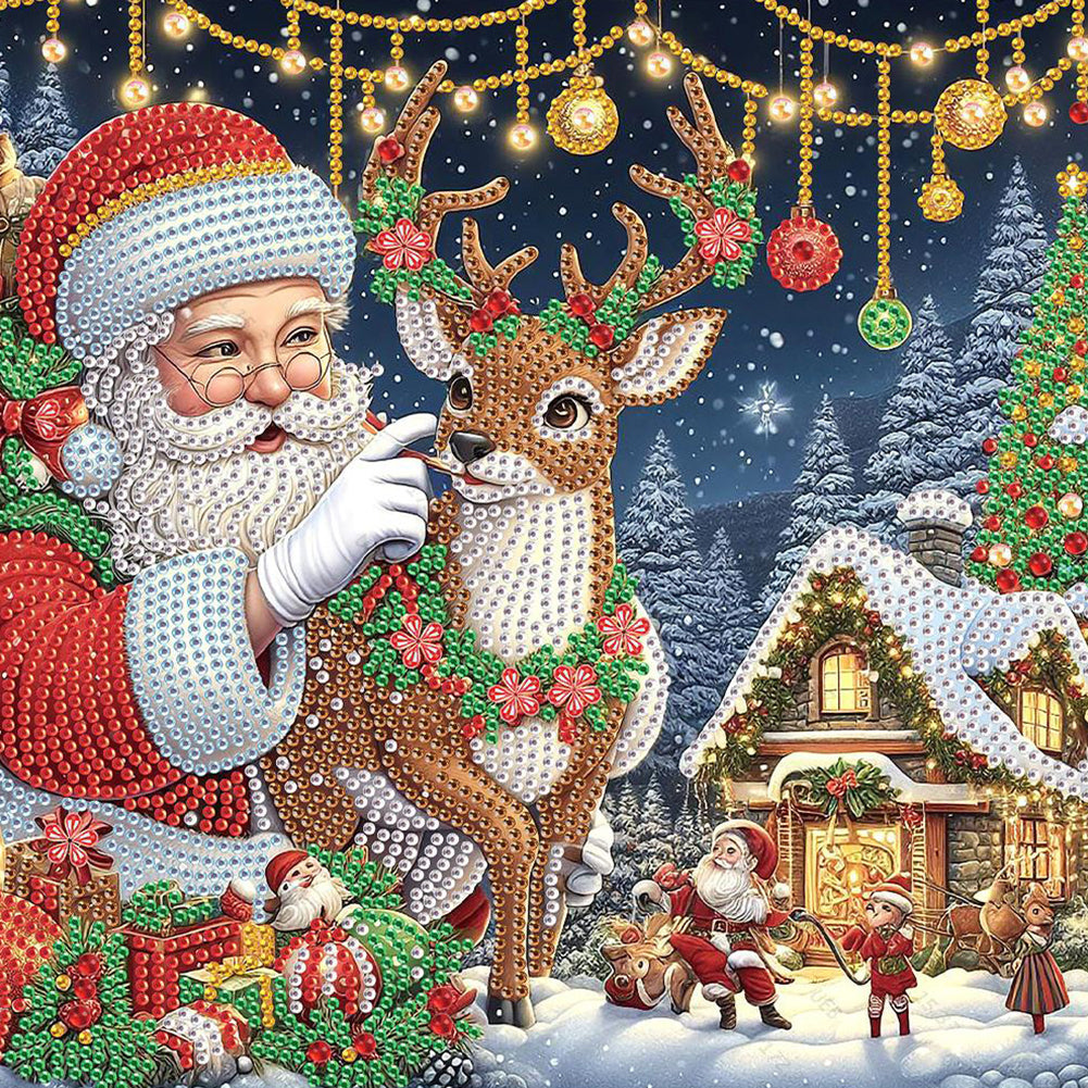 4 Pcs Christmas - Special Shaped Drill Diamond Painting 30*30CM