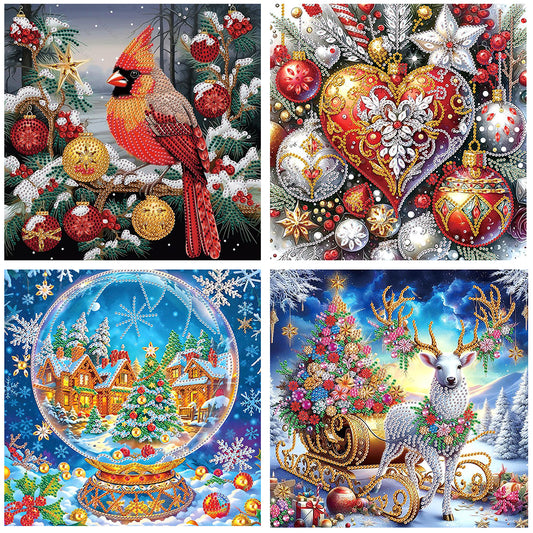 4 Pcs Christmas - Special Shaped Drill Diamond Painting 30*30CM