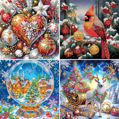 4 Pcs Christmas - Special Shaped Drill Diamond Painting 30*30CM