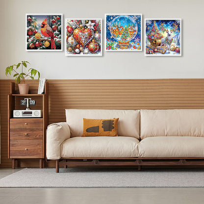 4 Pcs Christmas - Special Shaped Drill Diamond Painting 30*30CM