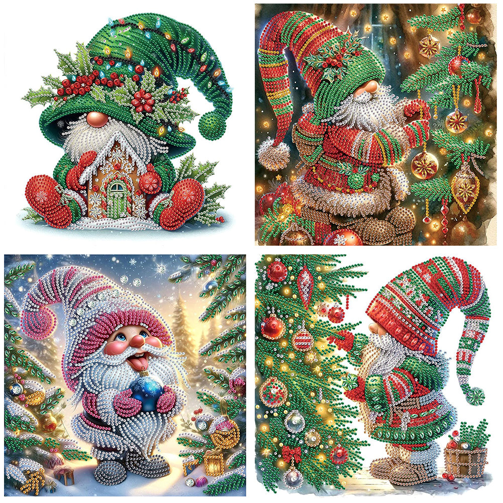 4 Pcs Christmas - Special Shaped Drill Diamond Painting 30*30CM