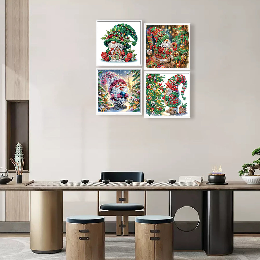 4 Pcs Christmas - Special Shaped Drill Diamond Painting 30*30CM