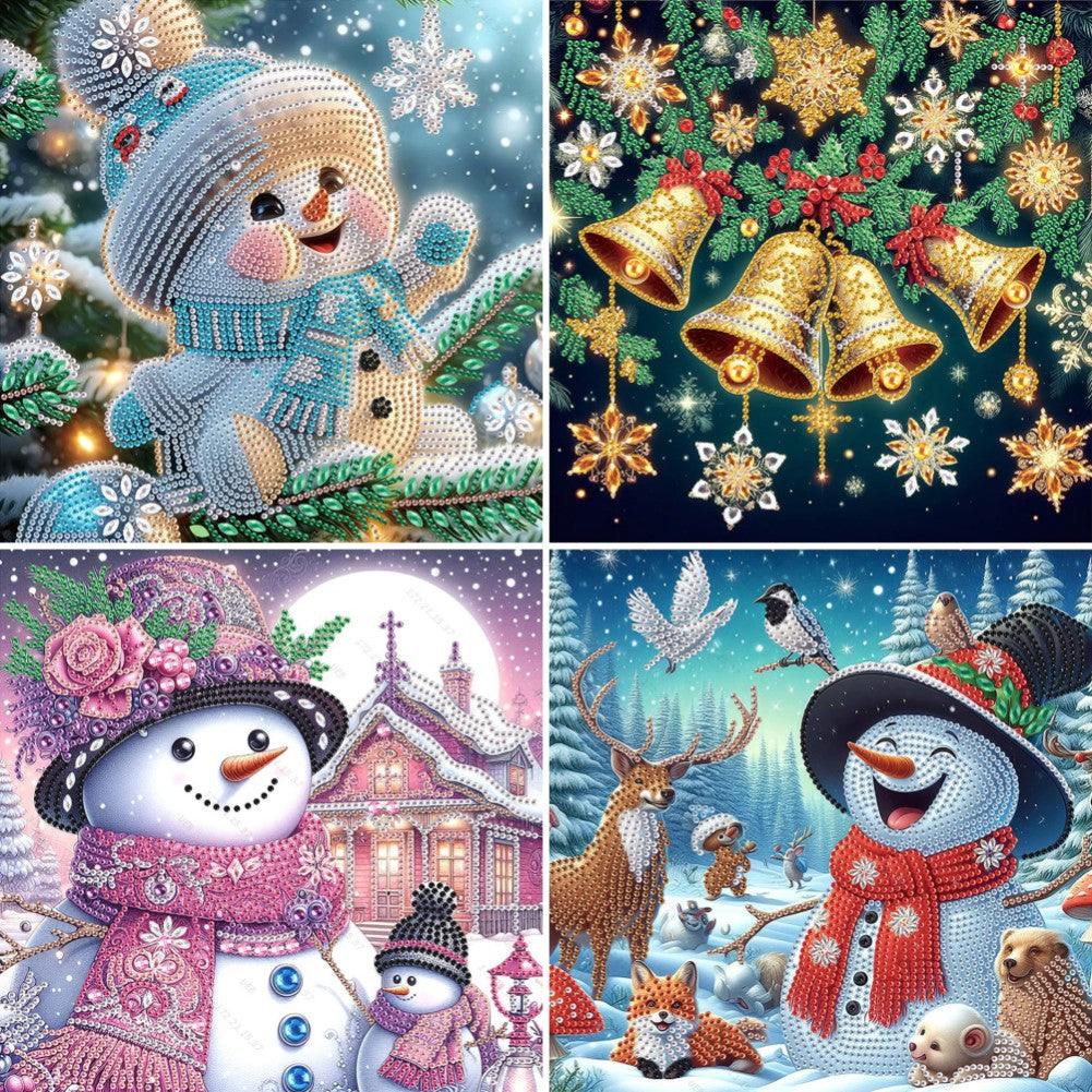 4 Pcs Christmas - Special Shaped Drill Diamond Painting 30*30CM
