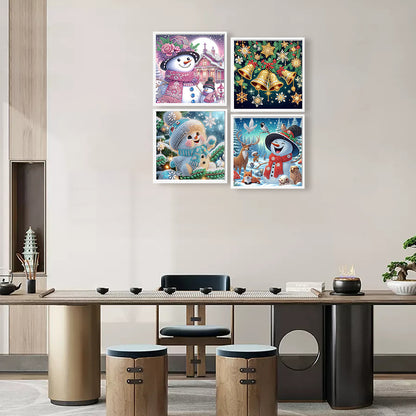 4 Pcs Christmas - Special Shaped Drill Diamond Painting 30*30CM